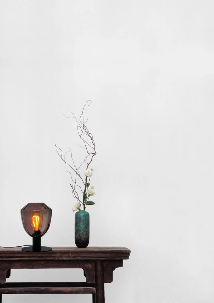Tischlampe Porto mit Nicolette-Rotglas Masterlight 8718121271460