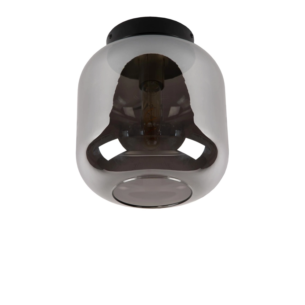 Deckenlampe Joanet Ø 25 cm schwarz mit Rauchglas