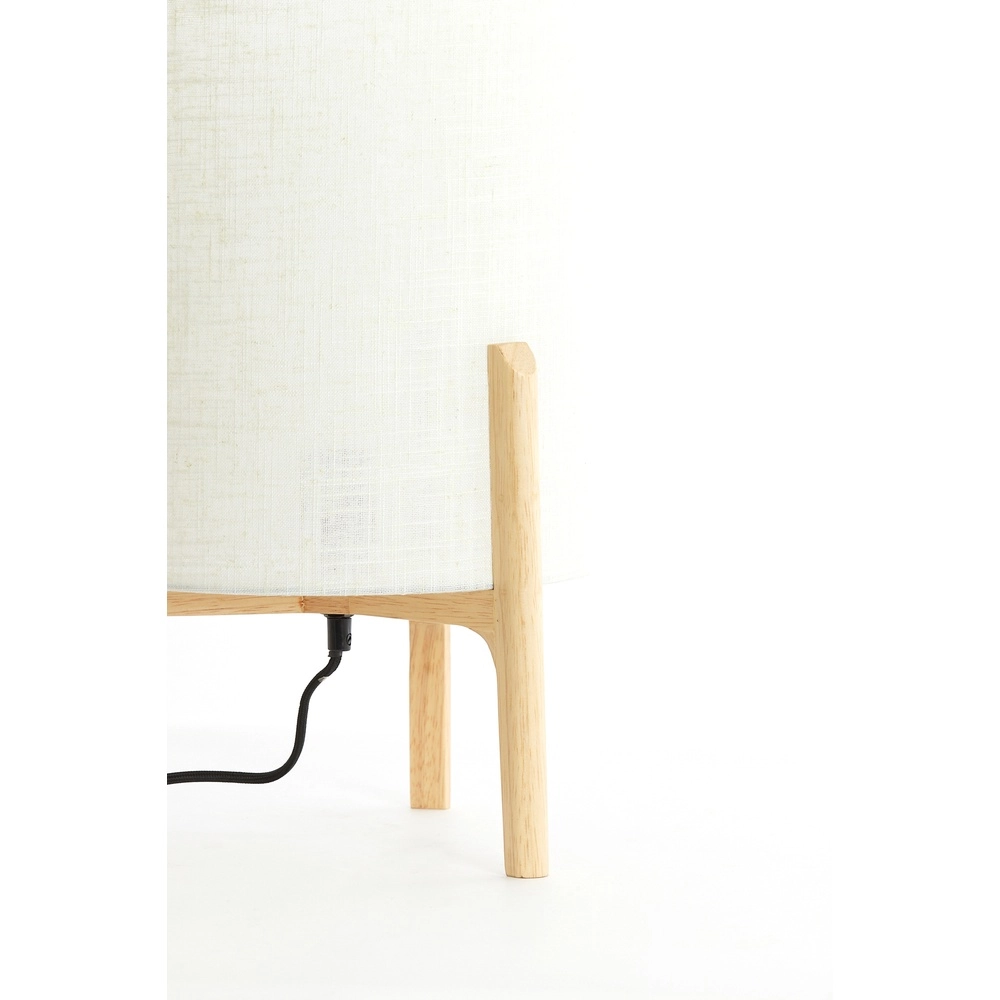 Tischlampe Litto Ø 28cm – Holzoptik mit Naturleinen Light & Living 8717807792701