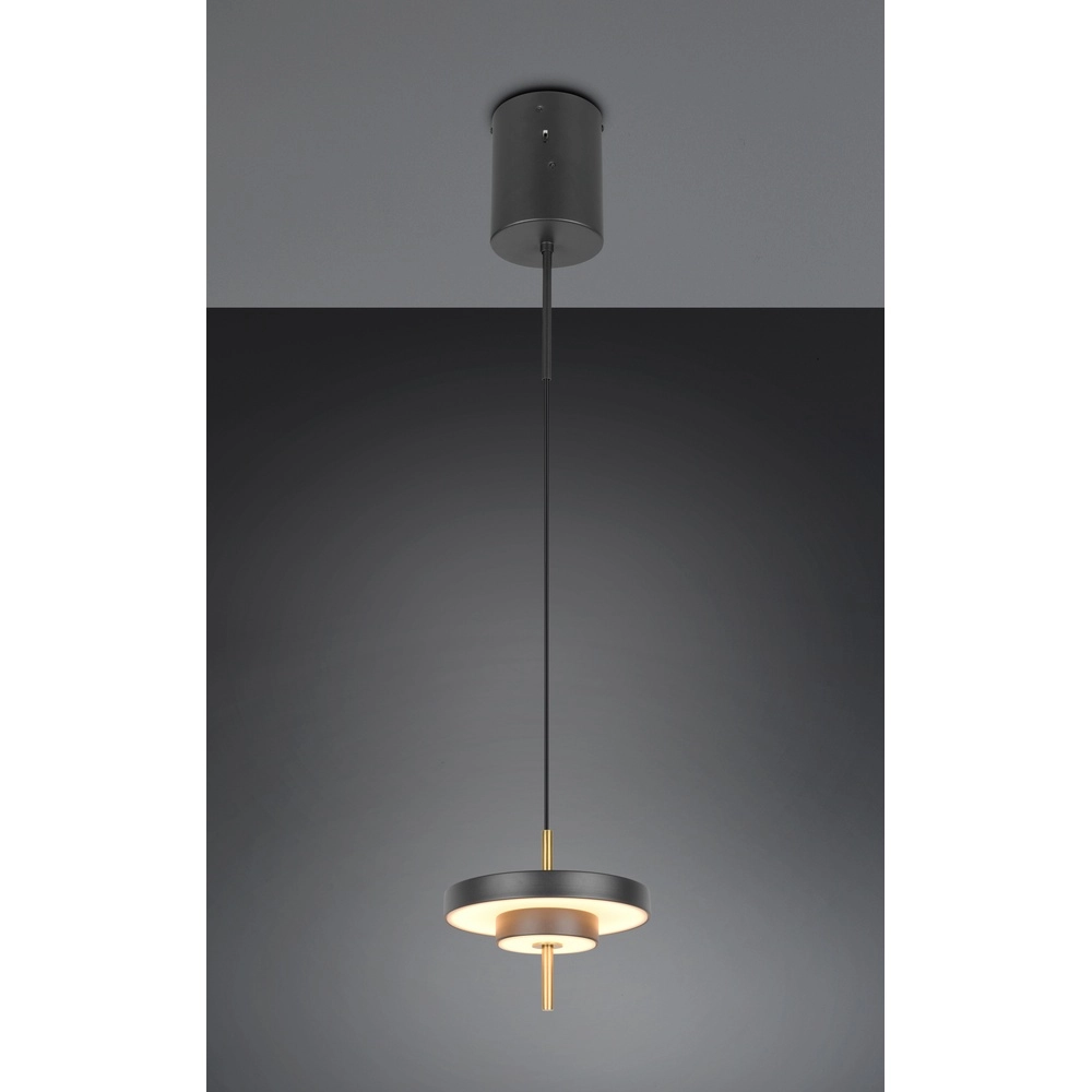 Design-Pendelleuchte Keaton schwarz mit gold Ø 20cm