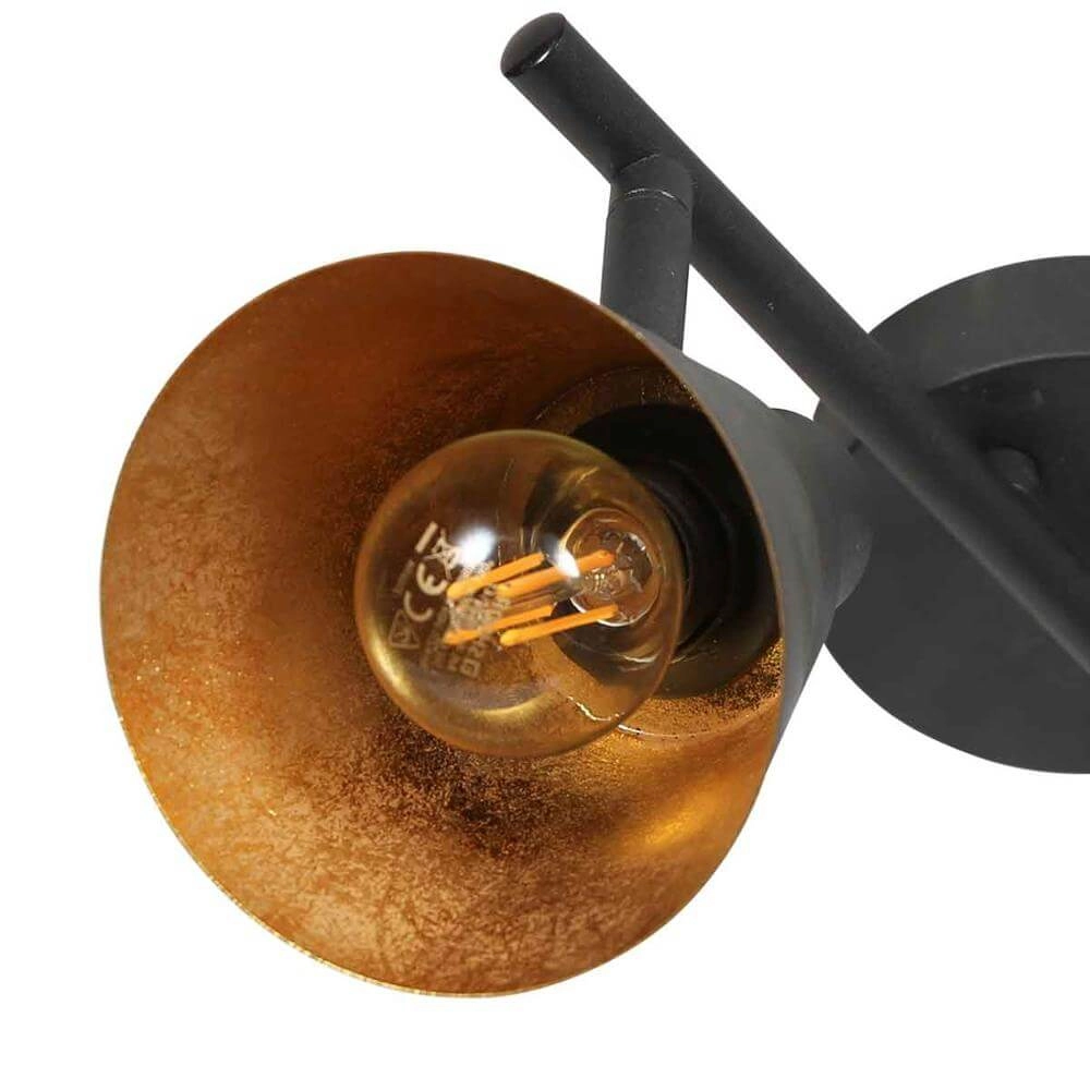 Deckenlampe Oeroe schwarz mit gold 2-flammig Steinhauer 8712746176339