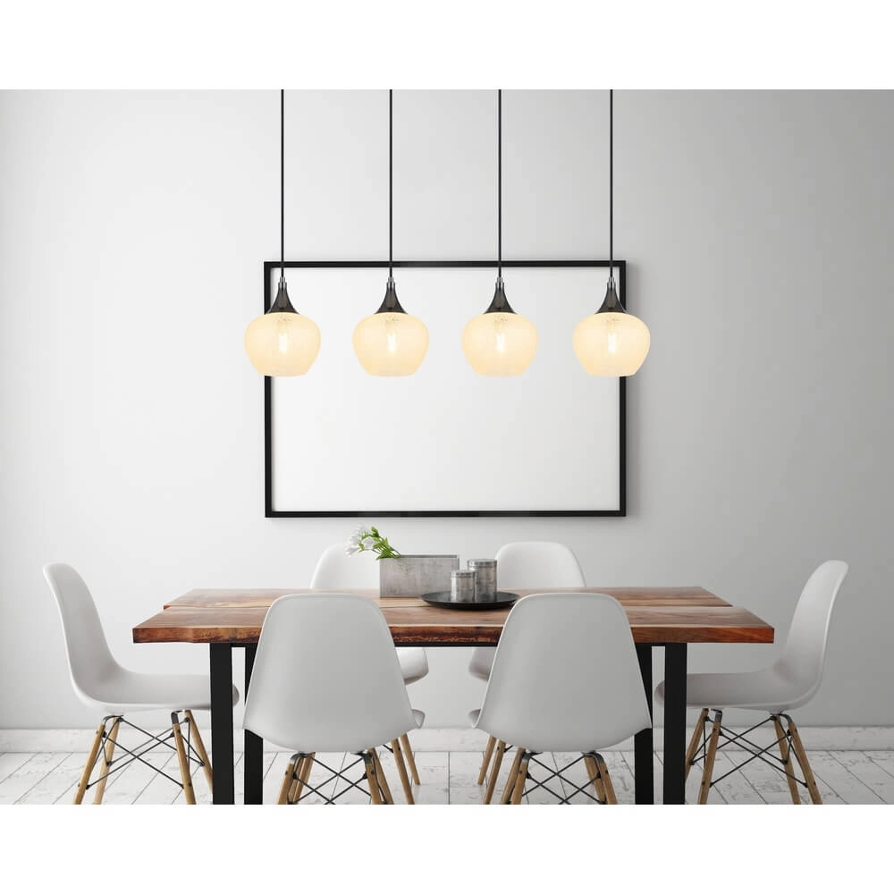 Anthrazit Pendelleuchte Maxy mit weißem Glas 4-flammig Globo 9007371456178