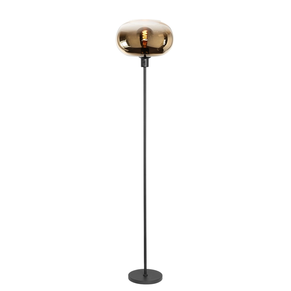 Stehlampe Bellini schwarz mit Goldglas Ø 31cm