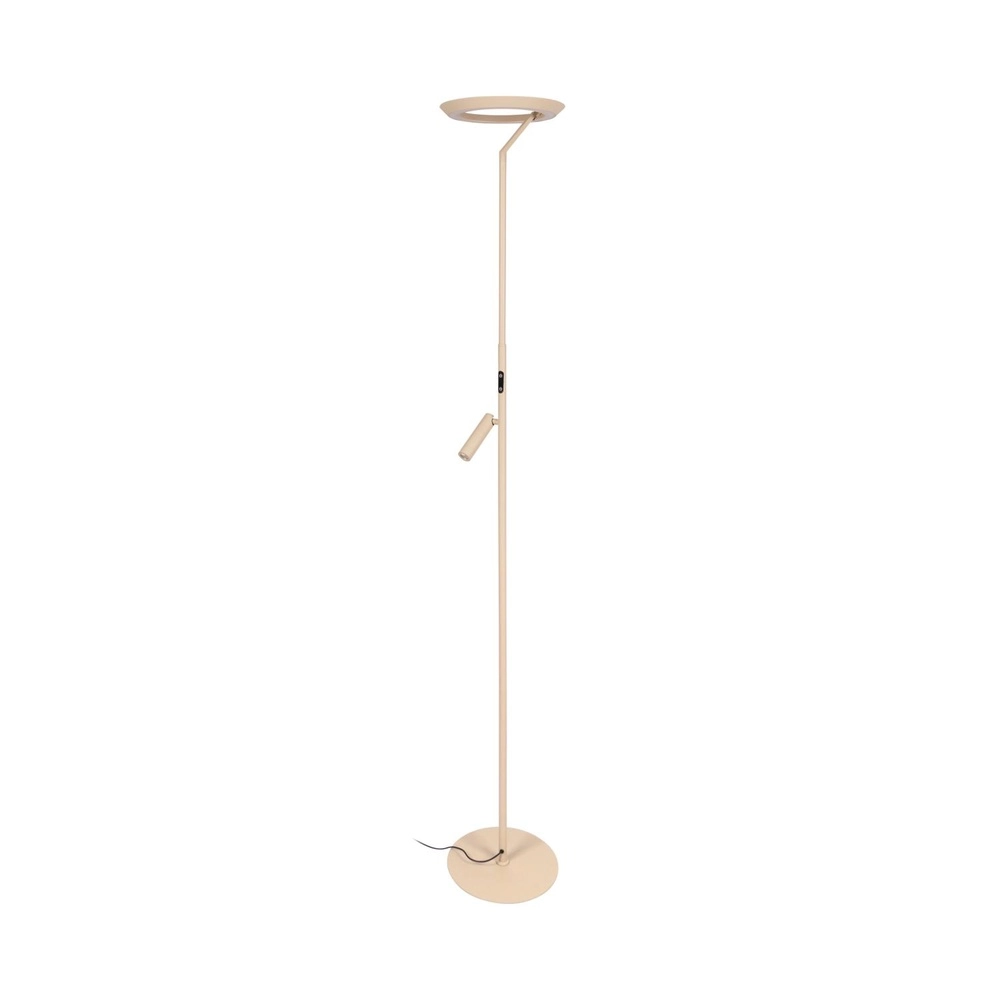 Design-Stehlampe Celeste sandbraun Ø 28 cm mit Leselampe