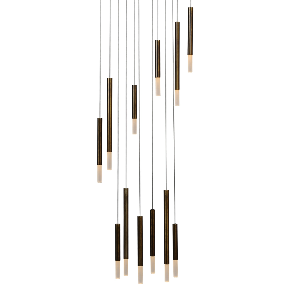 Schwarze Loft-Hängelampe Flute 12-flammige Designzylinder Masterlight 8718121211091