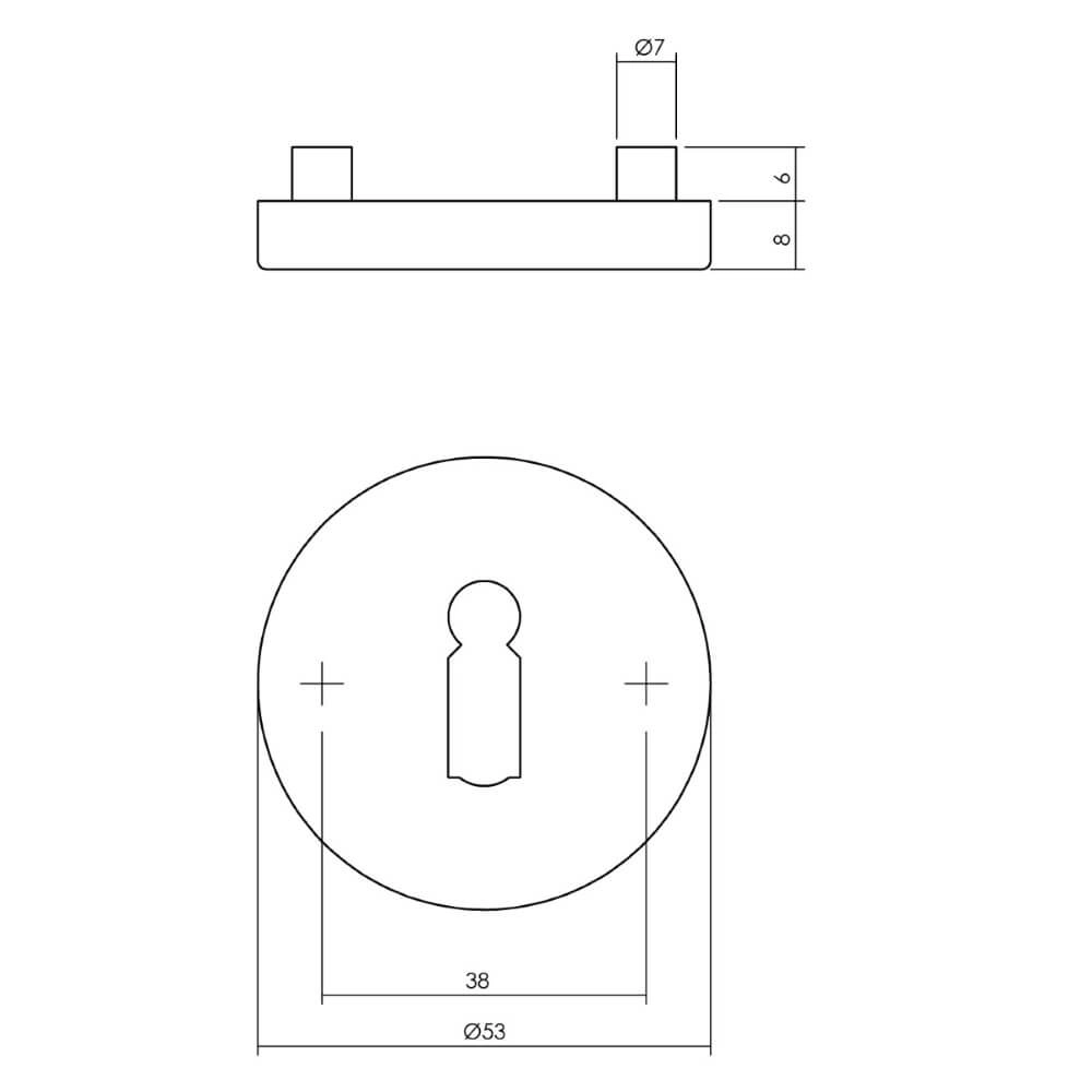 Schlüssel-Rosette Tira rund anthrazit Intersteel 8714186549421
