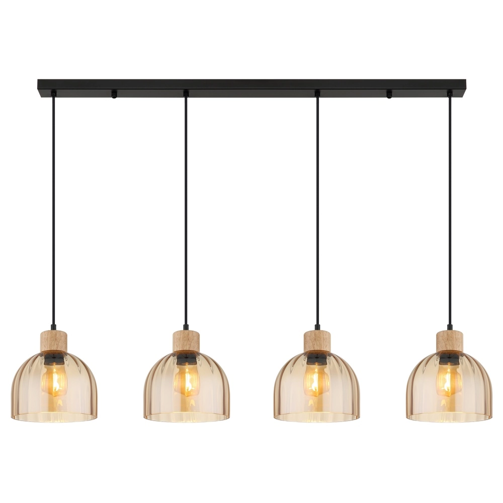 4-Licht Pendellampe Swanson Schwarz Globo 9007371583652