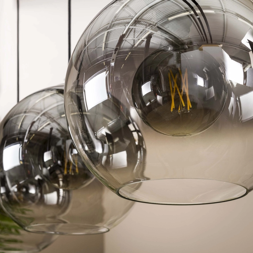 3L-Pendelleuchte Bubble mit silbernem, verblassendem Glas Lyora 8716803511217