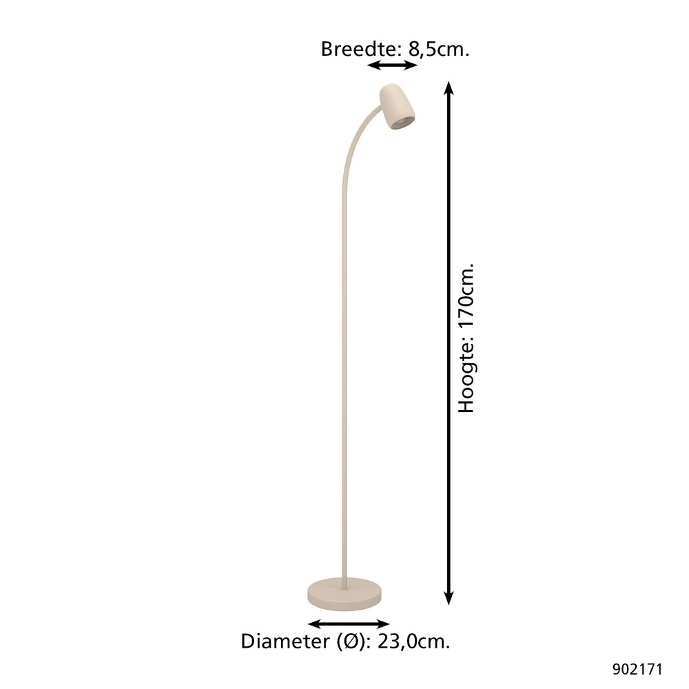 Stehlampe Carlo sandbraun Eglo 9008606360802