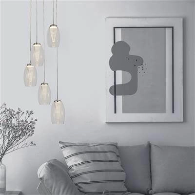 5-Licht Hängelampe Cyclone grau Searchlight 5053423174440