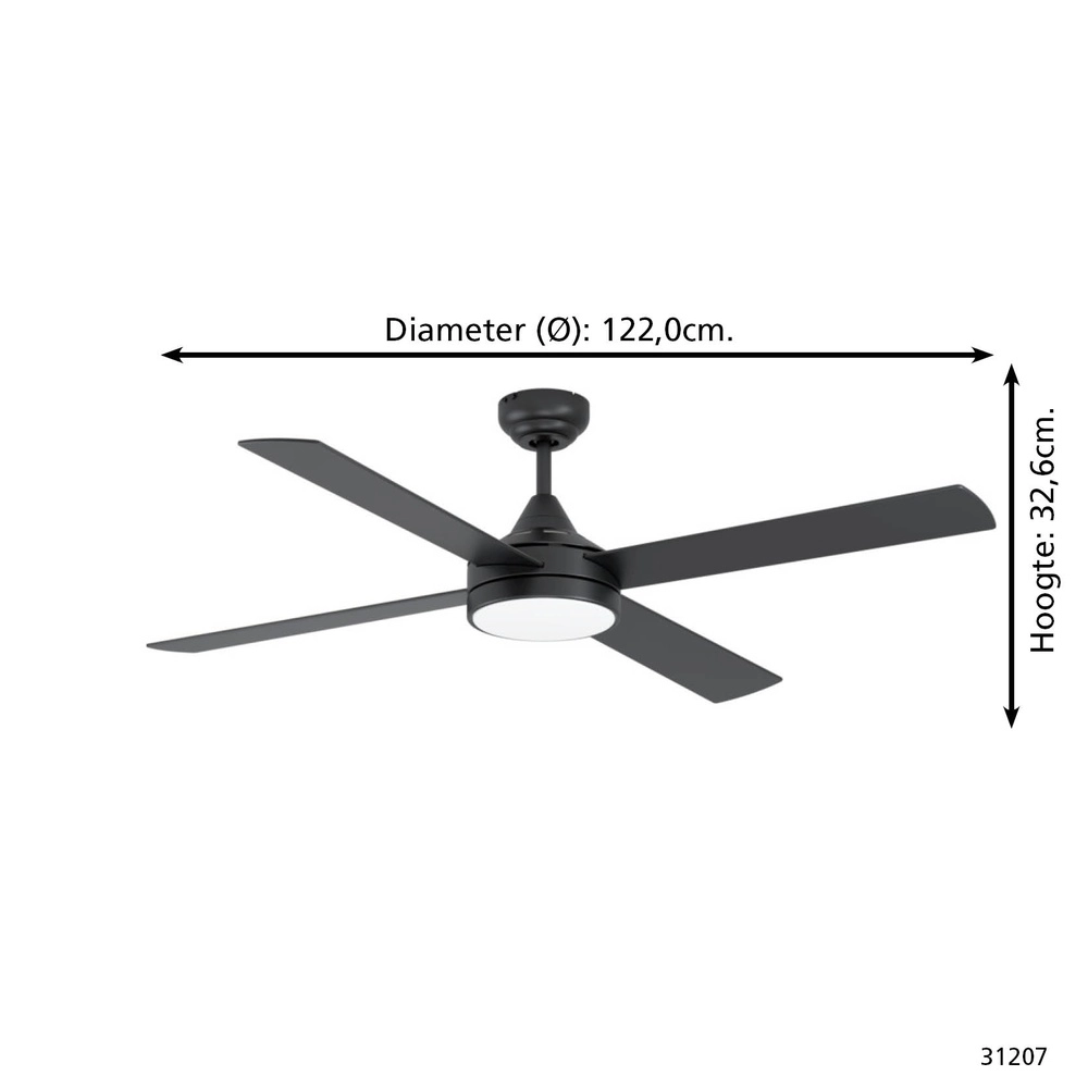 Deckenventilator Trinidad mit Lampe – Ø 122 cm Eglo 9002759312077