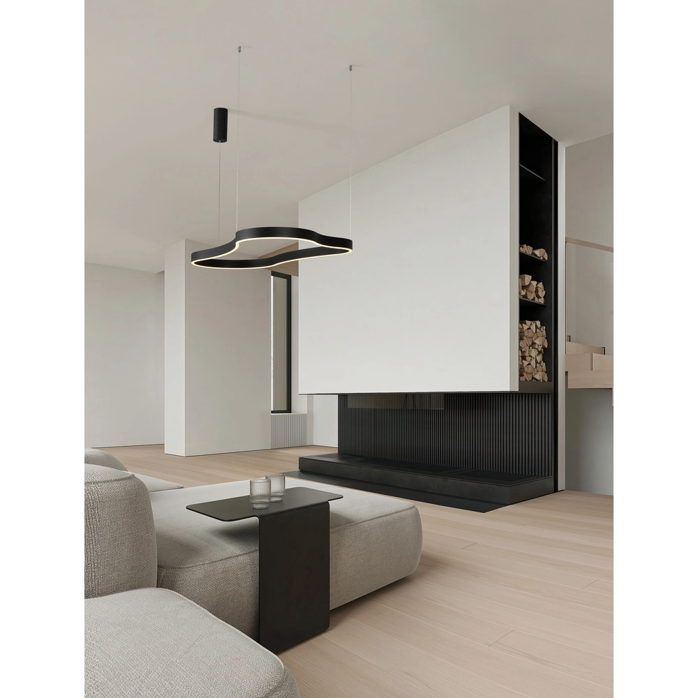 Pendelleuchte in natürlicher Form Dussa schwarz 120cm Lyora 5212017463074