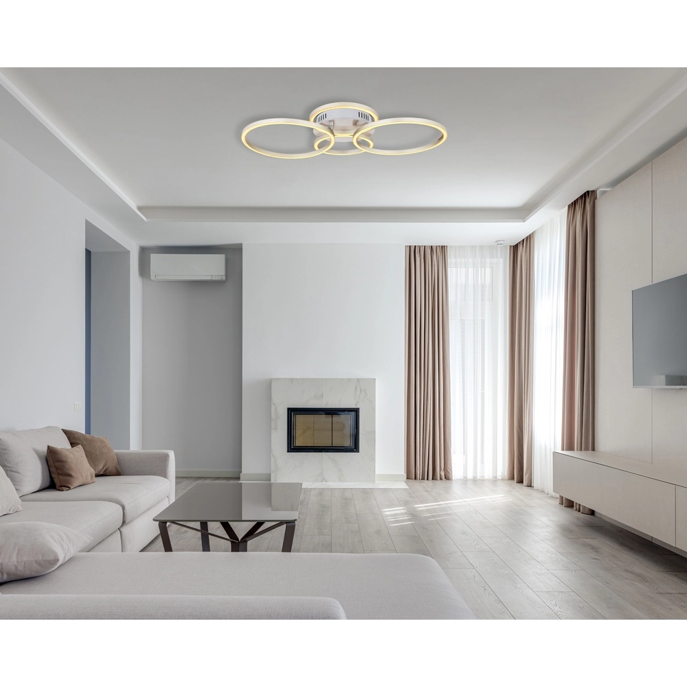 Moderne Deckenlampe Kendy 4 Ringe Nickel Globo 9007371410743