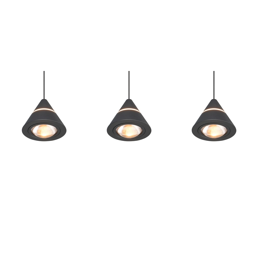 Design-Pendelleuchte Romeo 3-flammig schwarz Trio 4017807667769