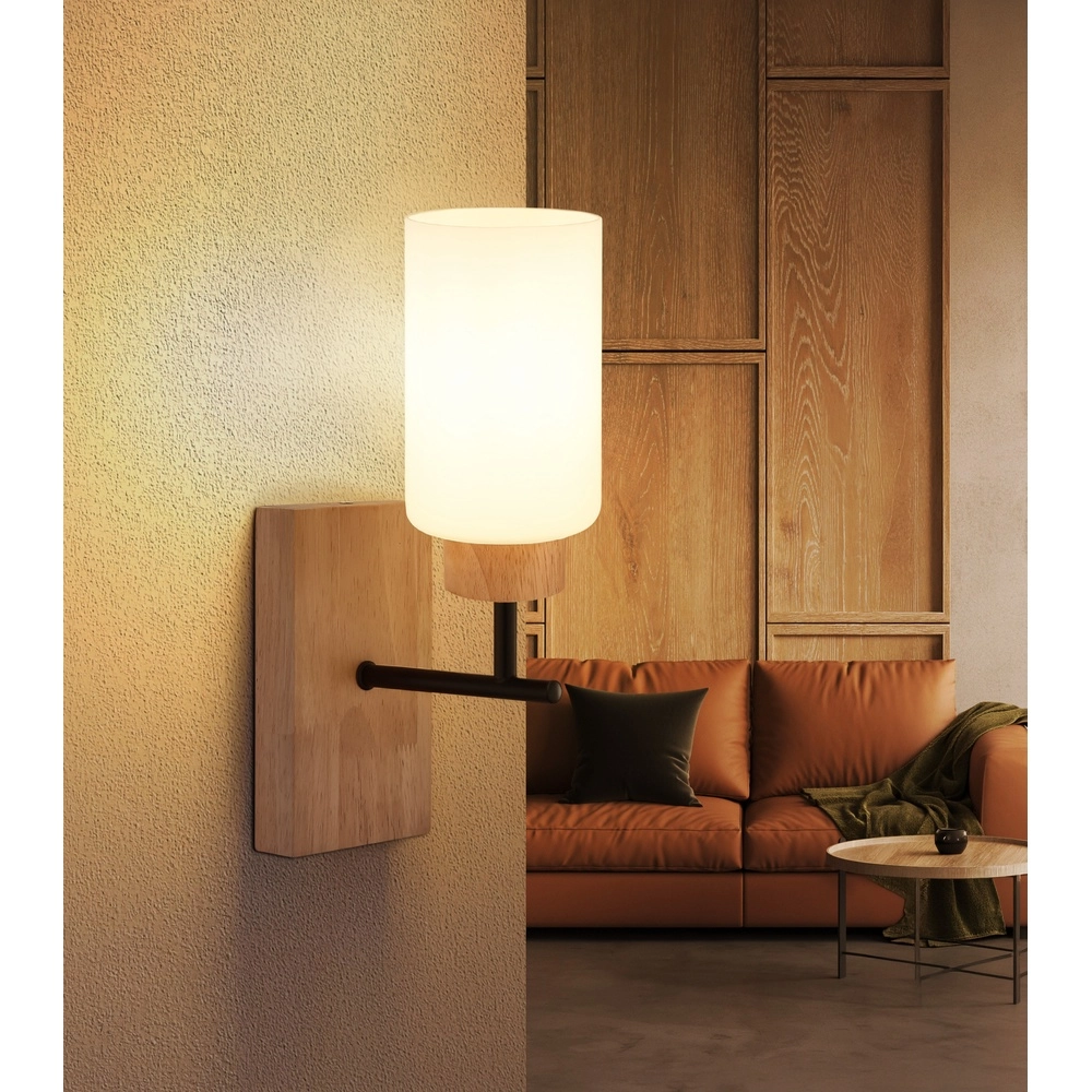 Wandlicht Rowena Holz mit Schwarz Globo 9007371586981