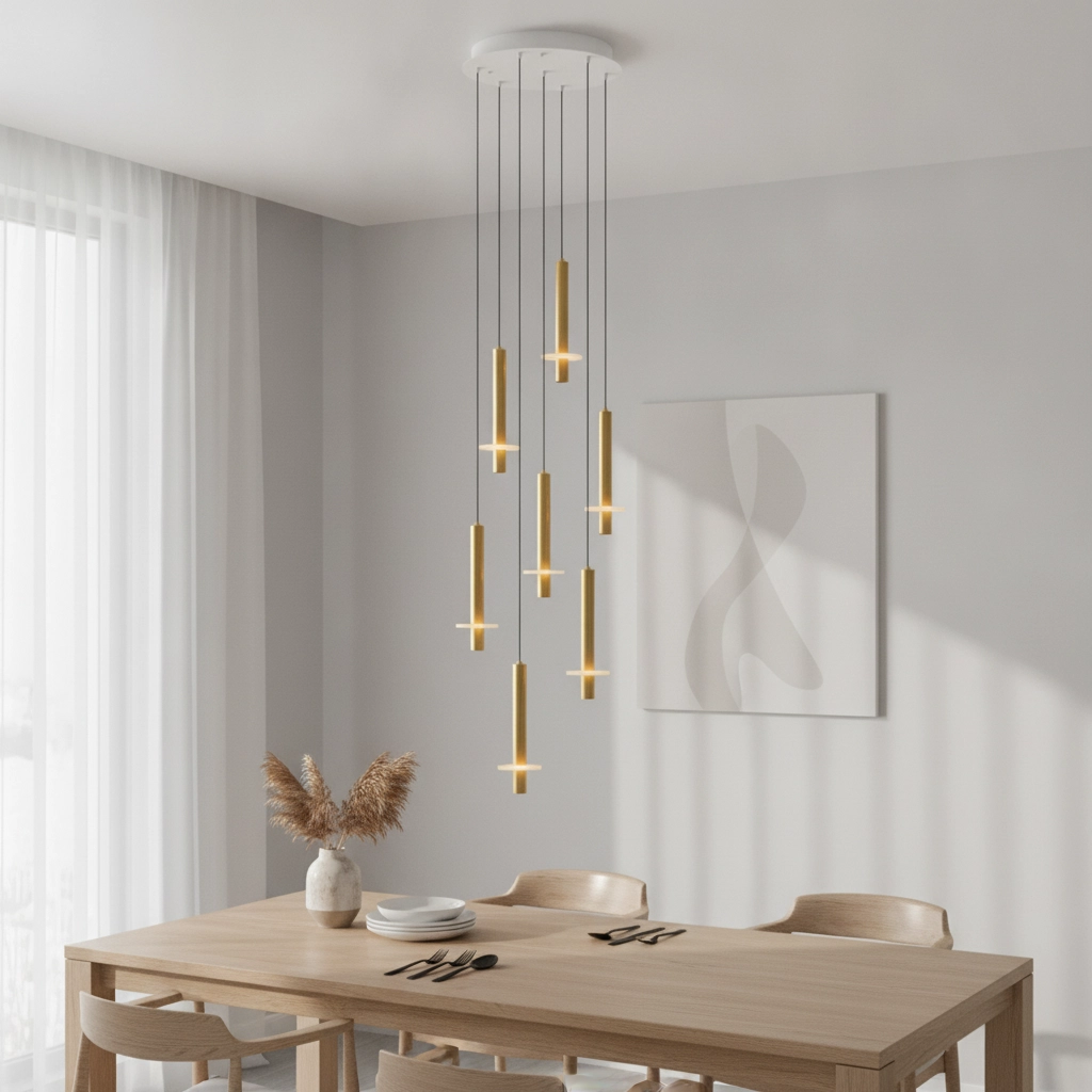 Design-Pendellampe Noemi Gold mit weißem Ø 47 cm