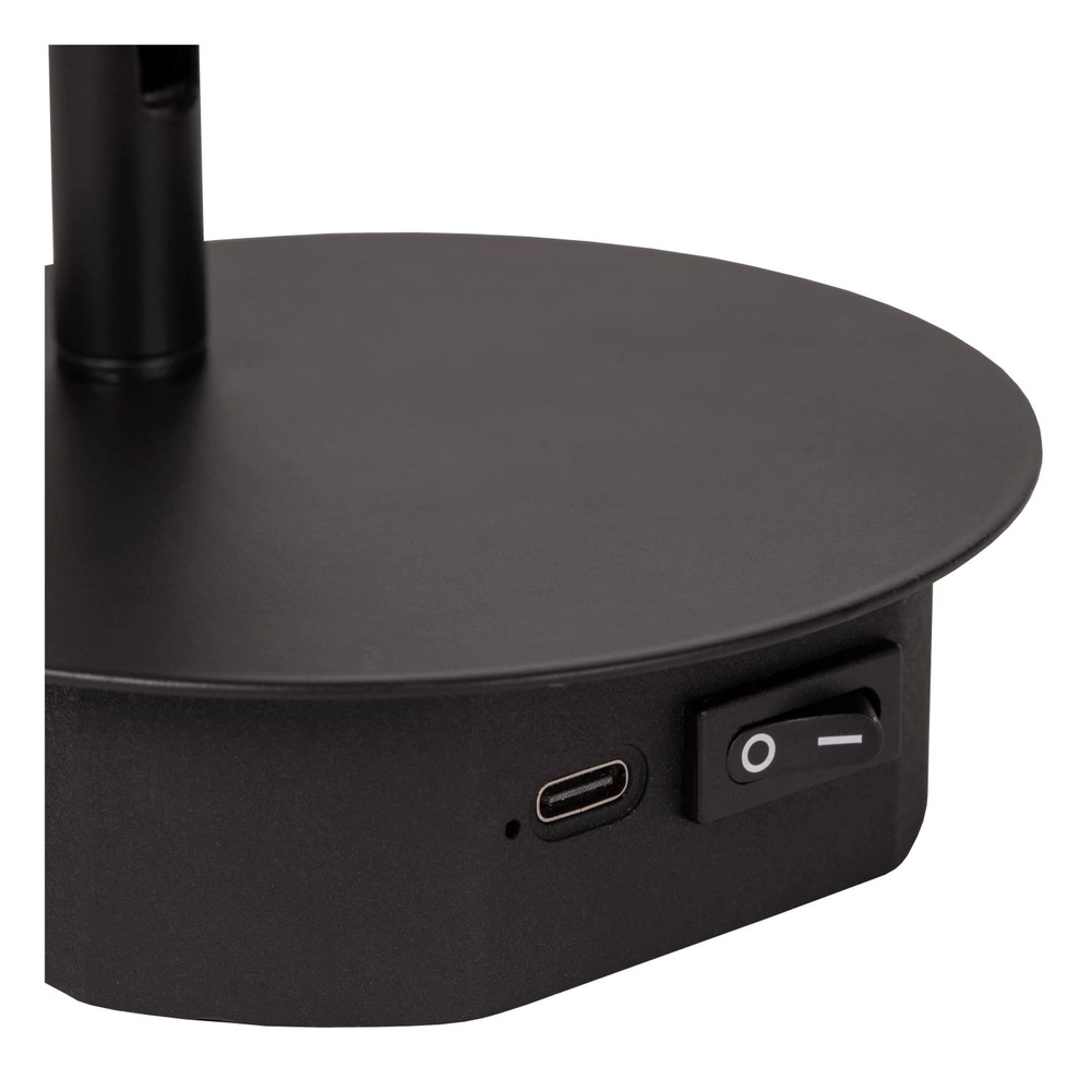 Magnetische Wandlampe Jolijn Wiederaufladbare schwarze Nachttischlampe Lucide 5411212771353