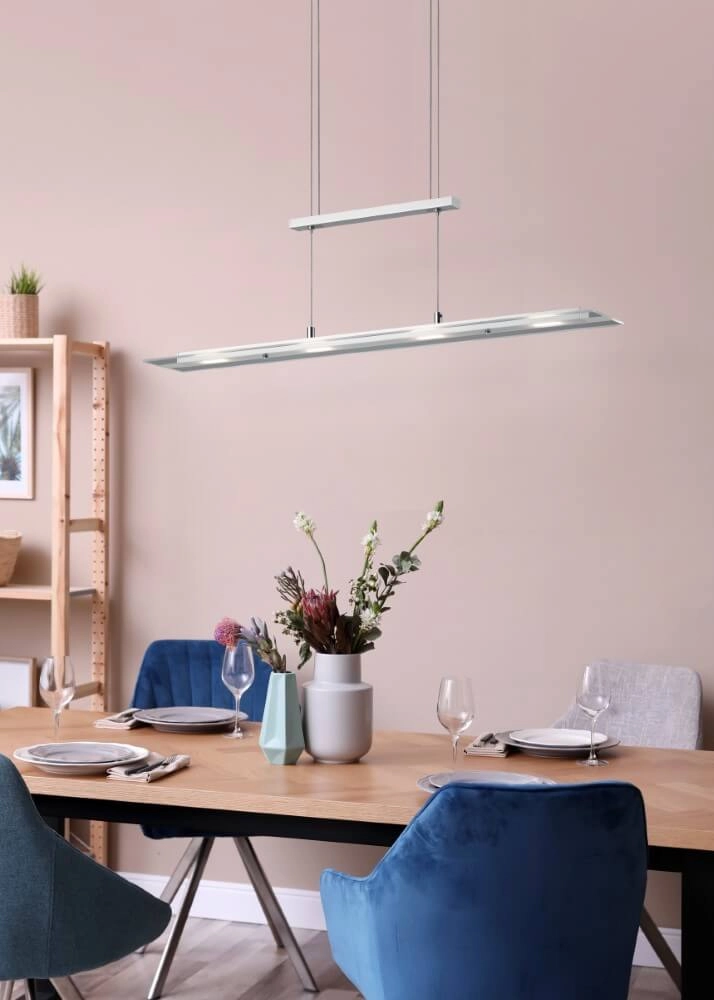 Hängelampe aus Glas Milos Nickel Trio 4017807588262