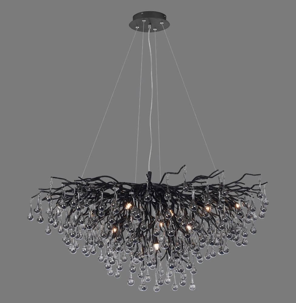 Einzigartiger Kronleuchter Icicle Schwarz Paul Neuhaus 4012248377567