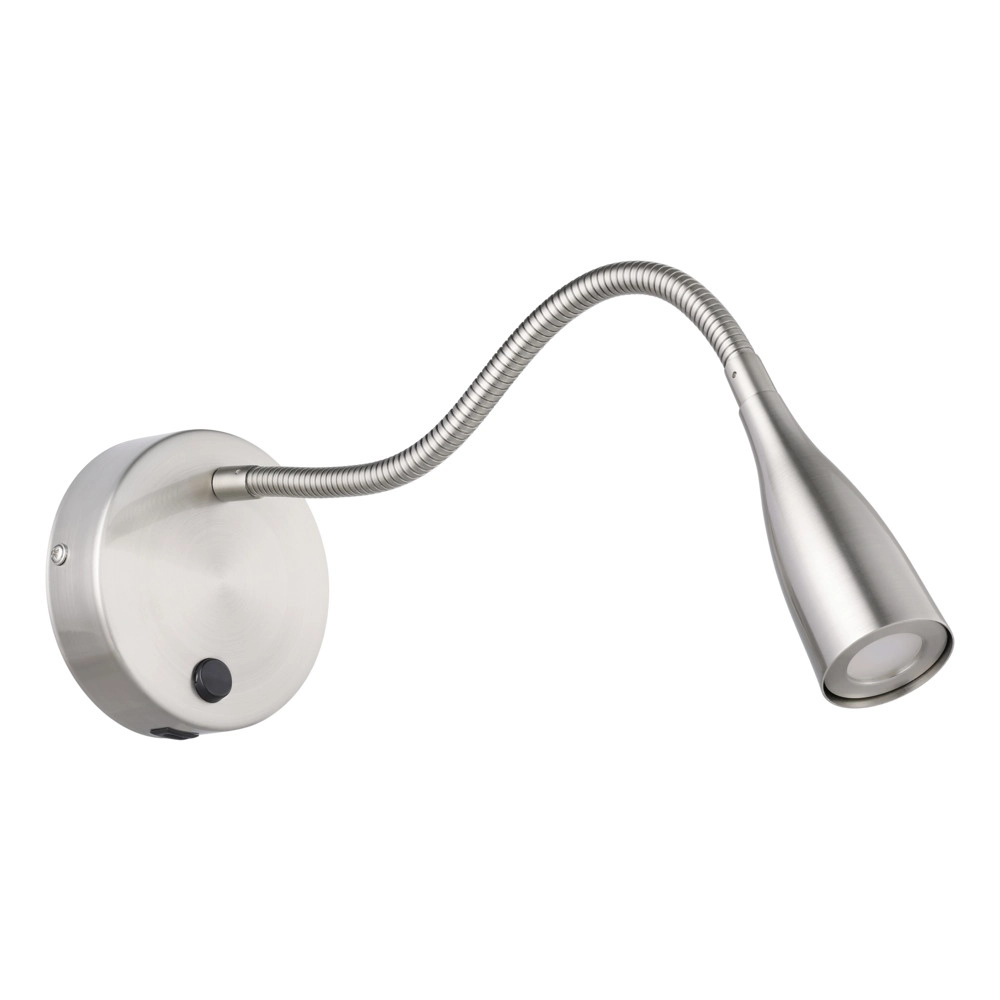 Nachttischlampe Olivandino 1 Flexibles Nickel