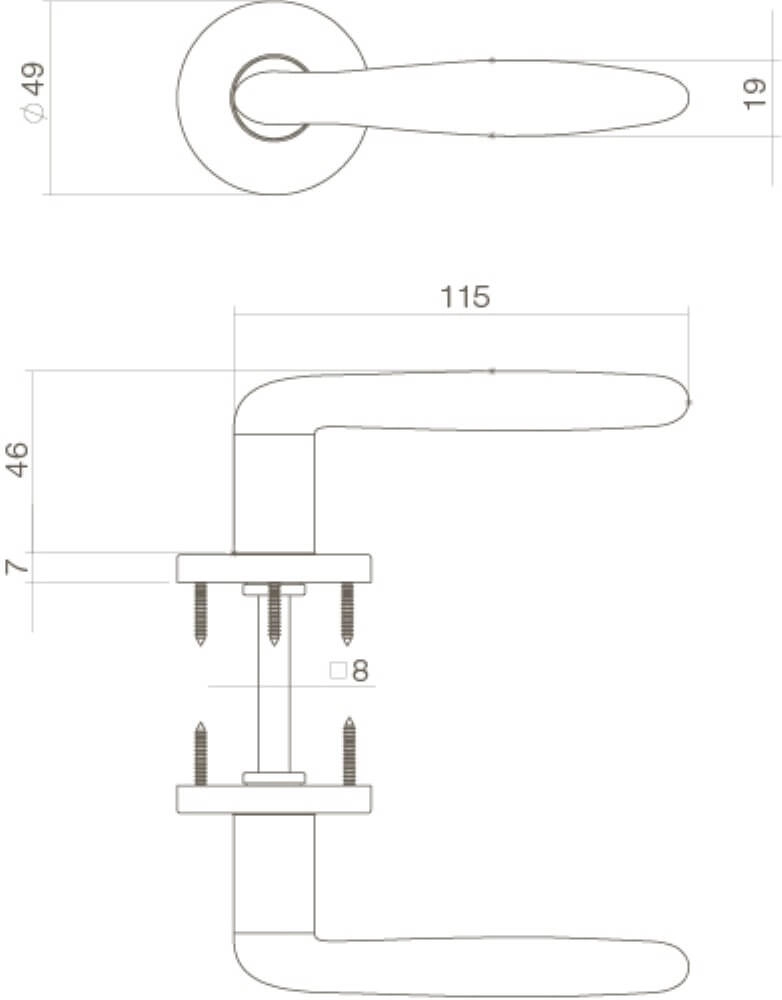 Türklinke Phobos nickel matt Intersteel 8714186089279