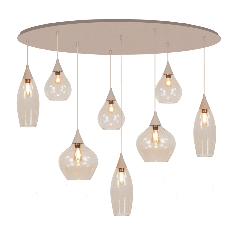 Pendellampe Cambio sandbraune 8-Lichter