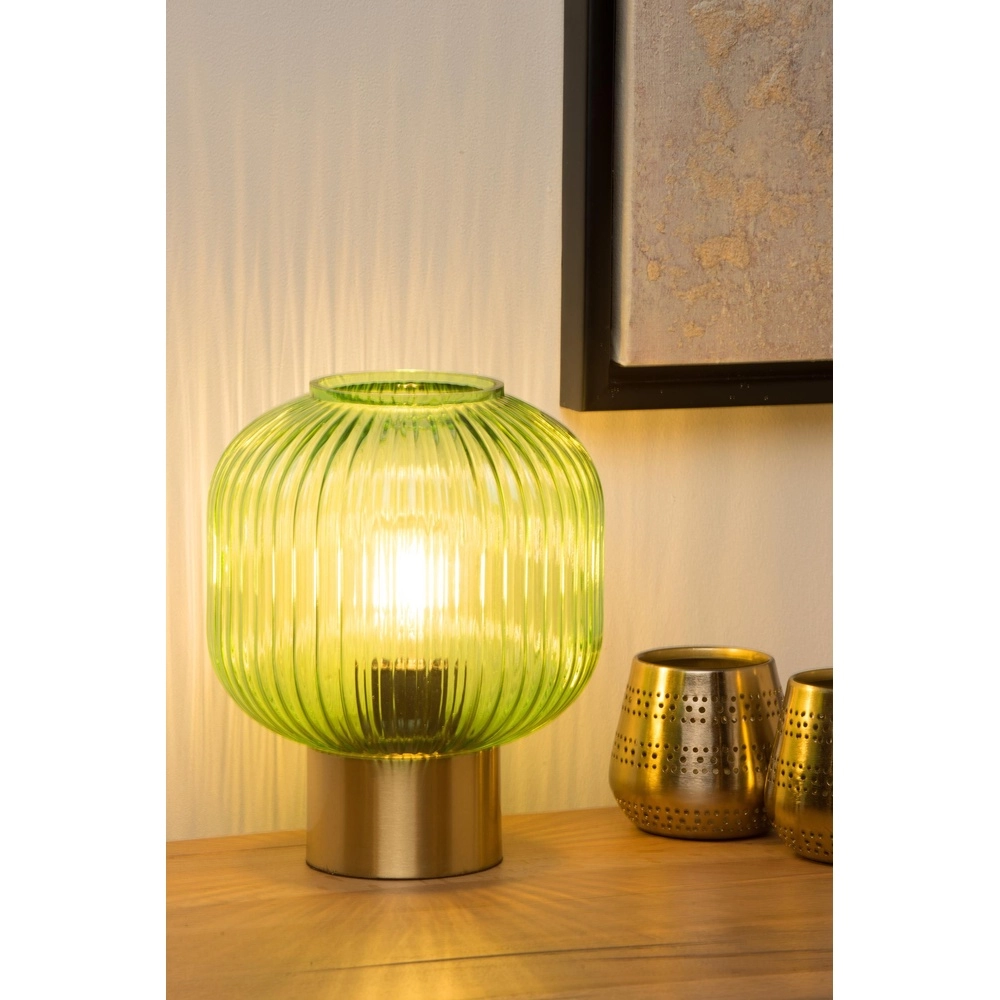 Tischlampe Maloto Ø 20cm grün Lucide 5411212451248