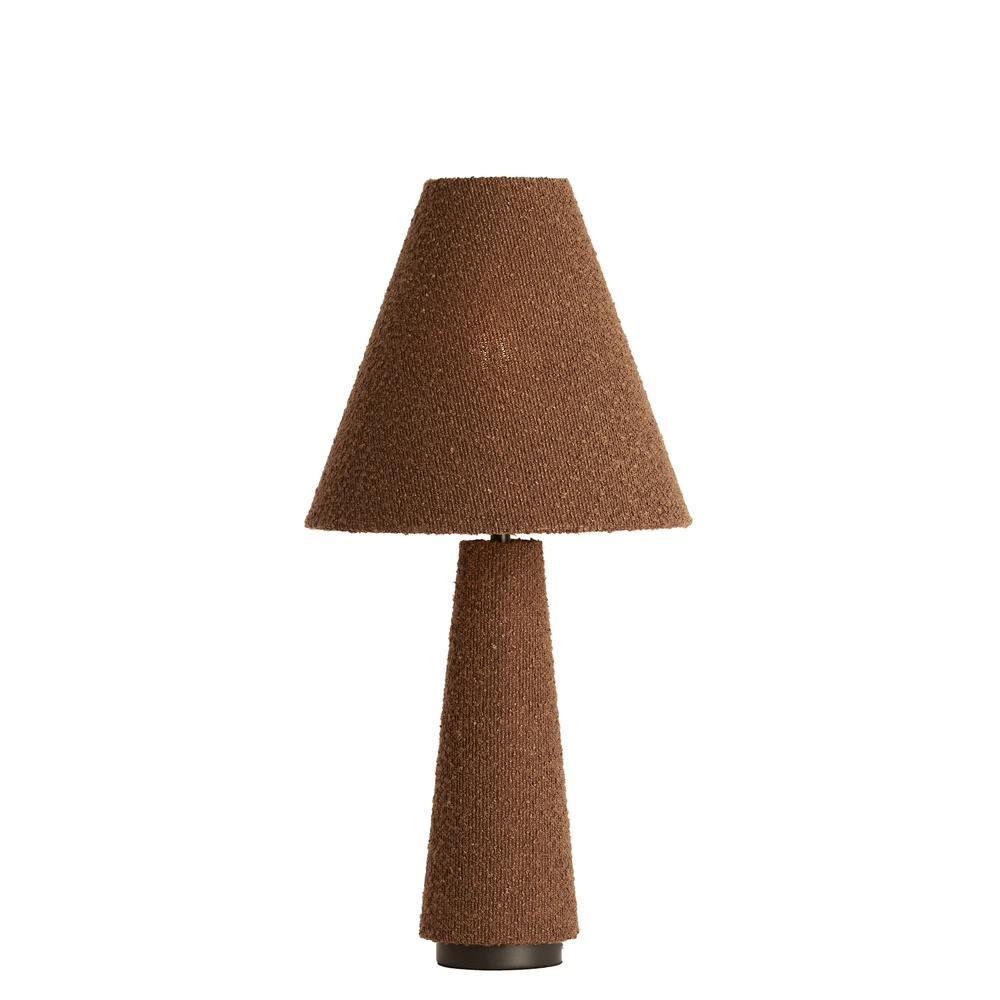 Tischlampe Devia Ø 30cm – bouclé – braun Light & Living 8717807759476