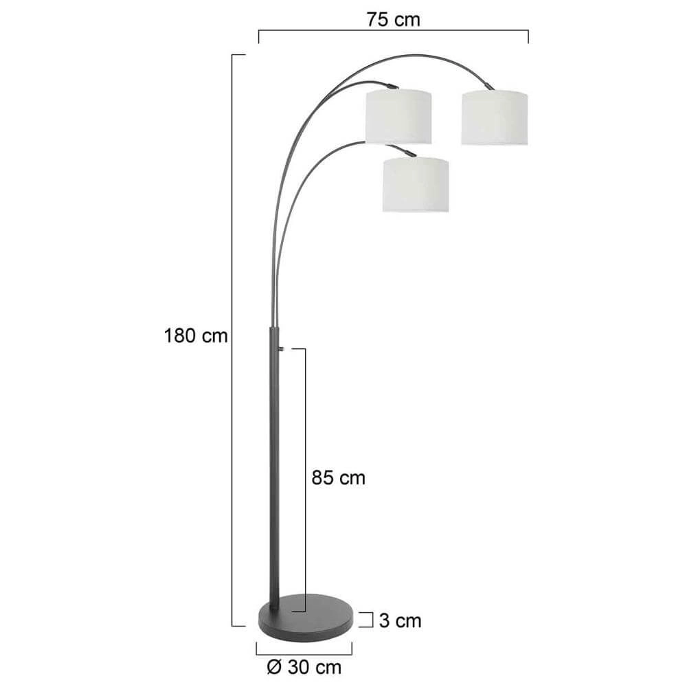 Stehlampe Sparkled Light schwarz mit weißen Kappen Steinhauer 8712746173598