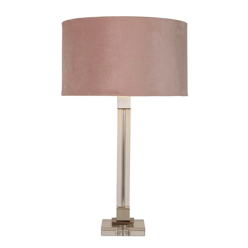 Designer-Tischlampe Scarborough Gold mit rosa Farbton Searchlight 5053423257082