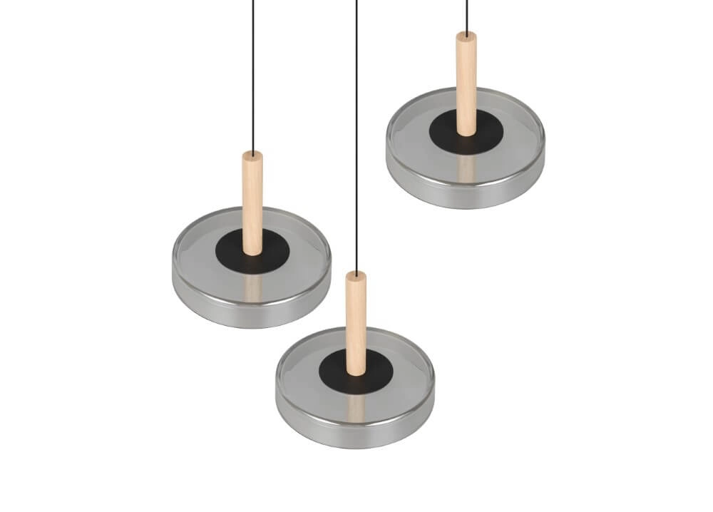 3-flammige LED-Hängelampe Celeste Rauchglas Trio 4017807616897