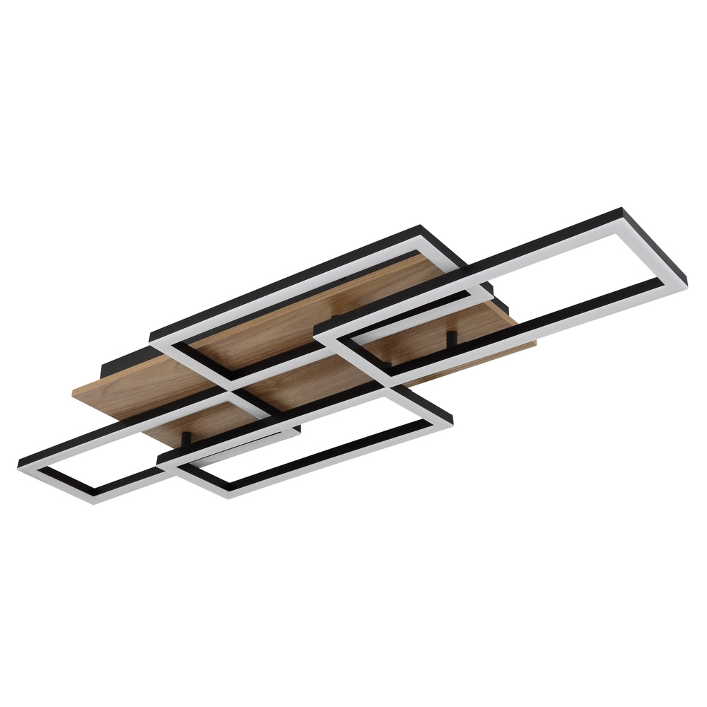 Design-Deckenlampe Jeffry Schwarz mit Holz Globo 9007371533824