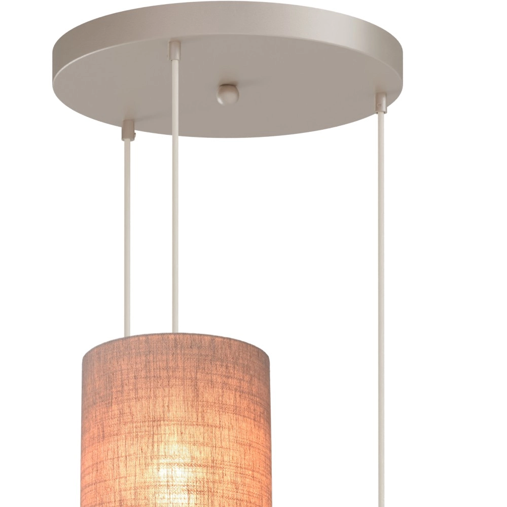 3-Licht Pendellampe Lisbourg Beige Terra mit beigegrauem Farbton Masterlight