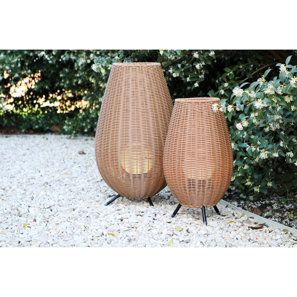Wiederaufladbare Tischlampe Colin Ip44 Rattan Lucide 5411212031853