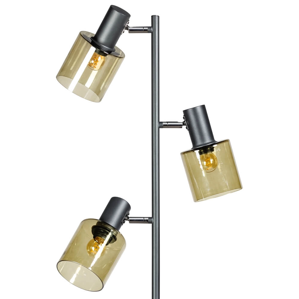 Stehleuchte aus Glas Sledge Glass 3-flammig schwarz mit goldenem Glas ETH 8720195302889