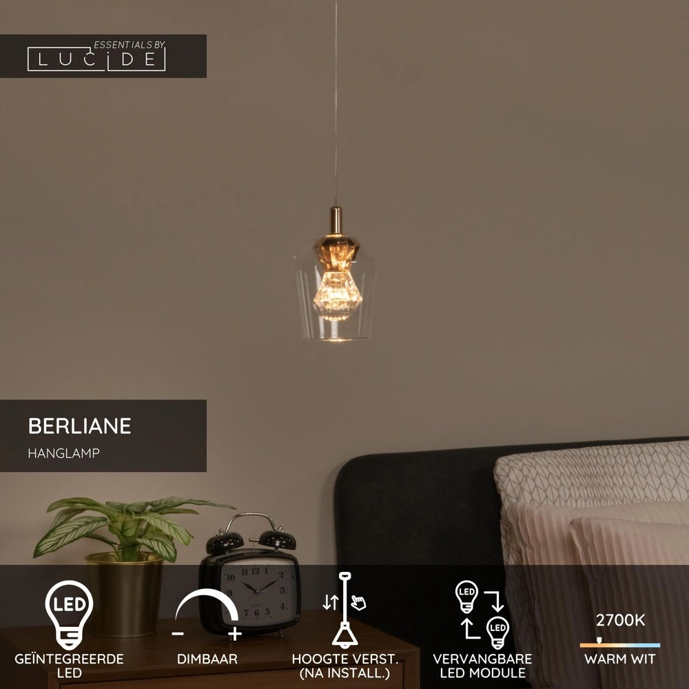 Einzigartige Pendellampe Berliane Single Lucide 5411212010995