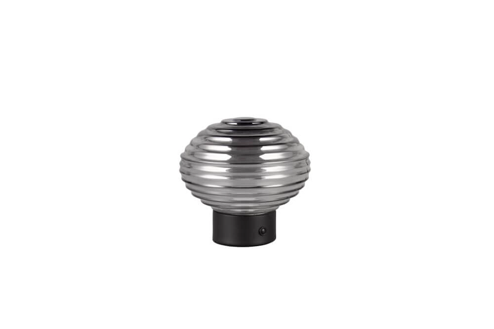Wiederaufladbare Tischlampe schwarz Earl Rauchglas Trio 4017807601916