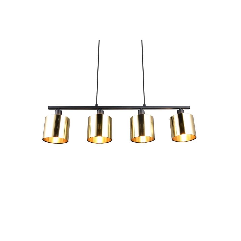 Pendelleuchte Jason schwarz mit goldenen 3-flammig Trio 4017807641165