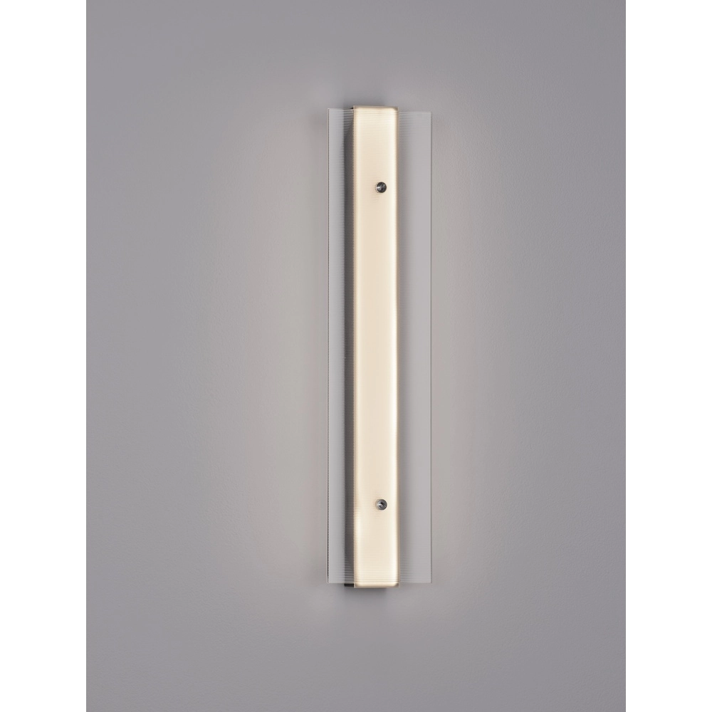 Design-Wandleuchte Pauline Silber mit Glas