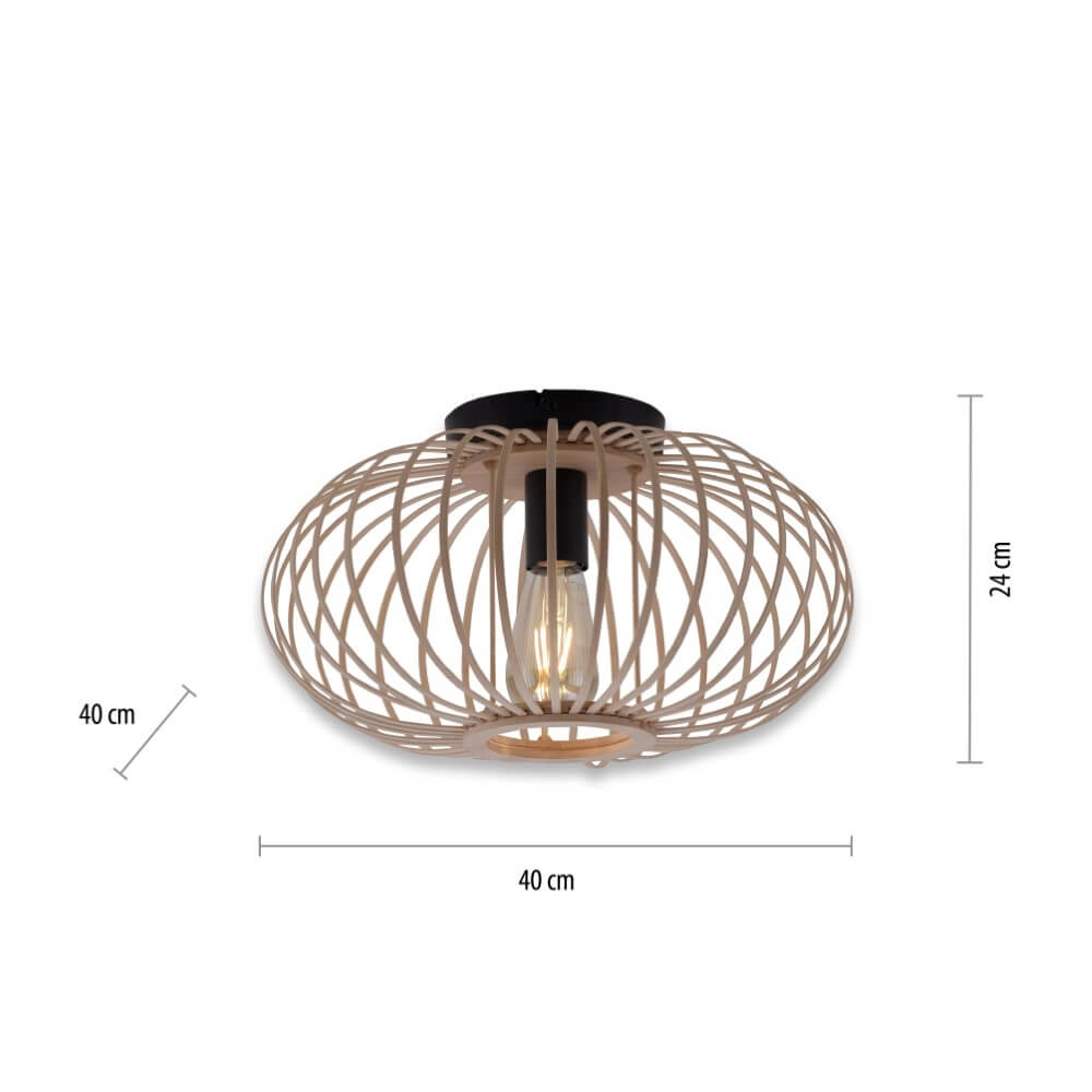 Lampe aus Holzdraht Racoon Ø 40cm Just Light 4043689984342