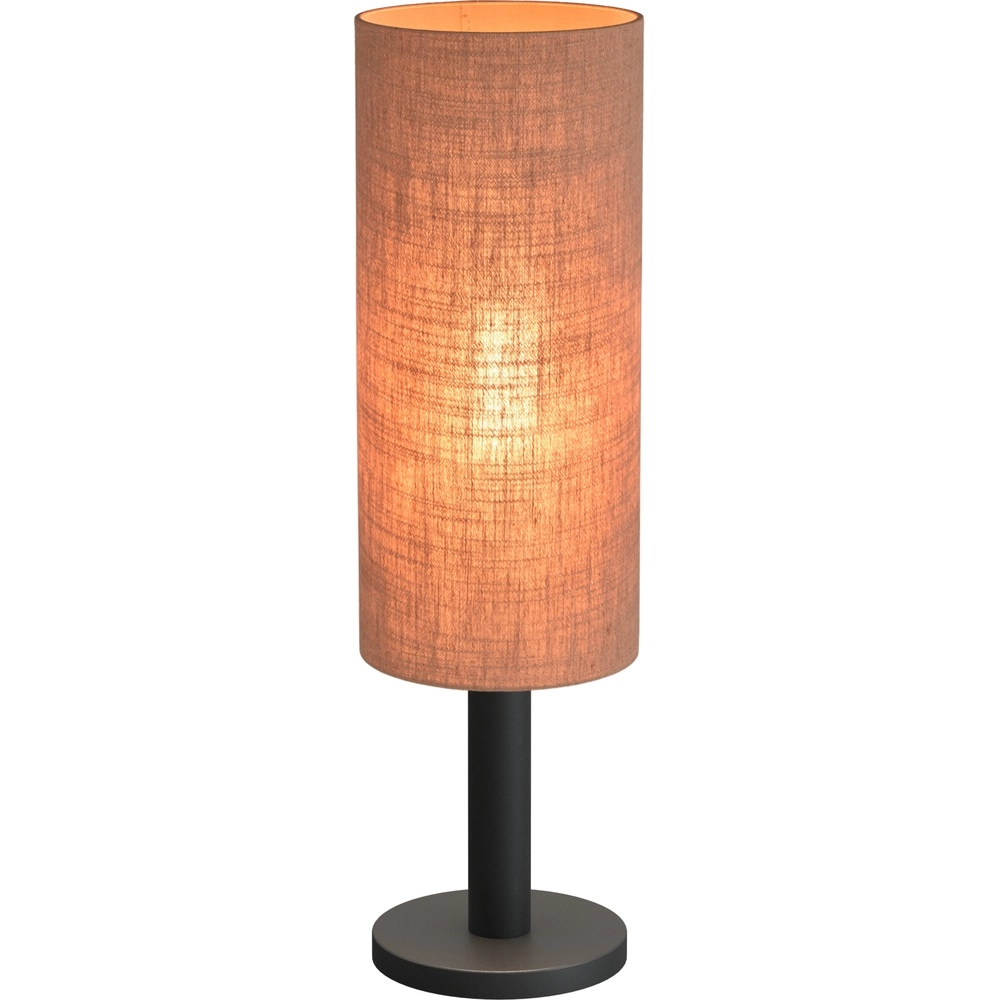 Tischlampe Lisbourg Schwarz mit beigefarbener Kapuze