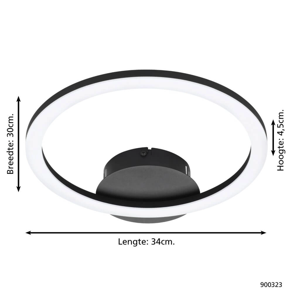 Deckenleuchte Zigbee Parrapos-Z 34x30cm schwarz Eglo 9008606231263