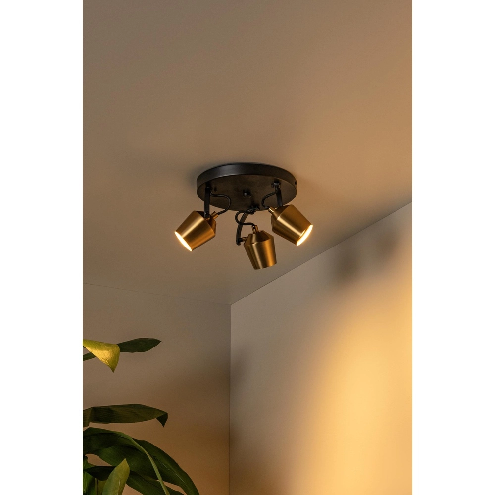 3-Licht Deckenlampe Emile Schwarz mit Gold Lucide 5411212510099