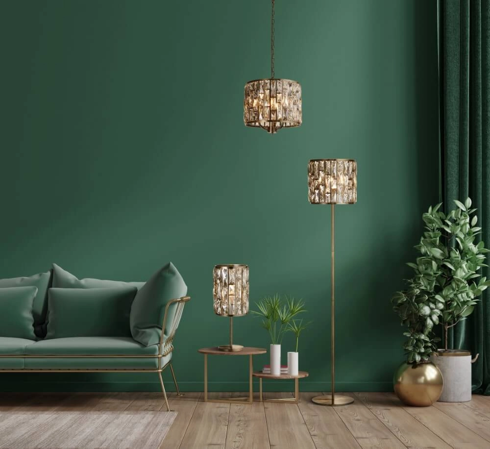 Klassische Stehleuchte Bijou Gold Searchlight 5053423242118