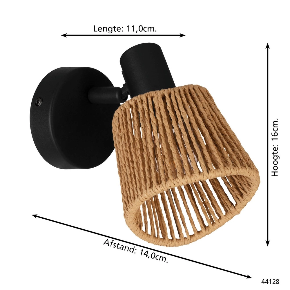 Rattan-Wandleuchte Keelby Knöchel Eglo 9002759441289