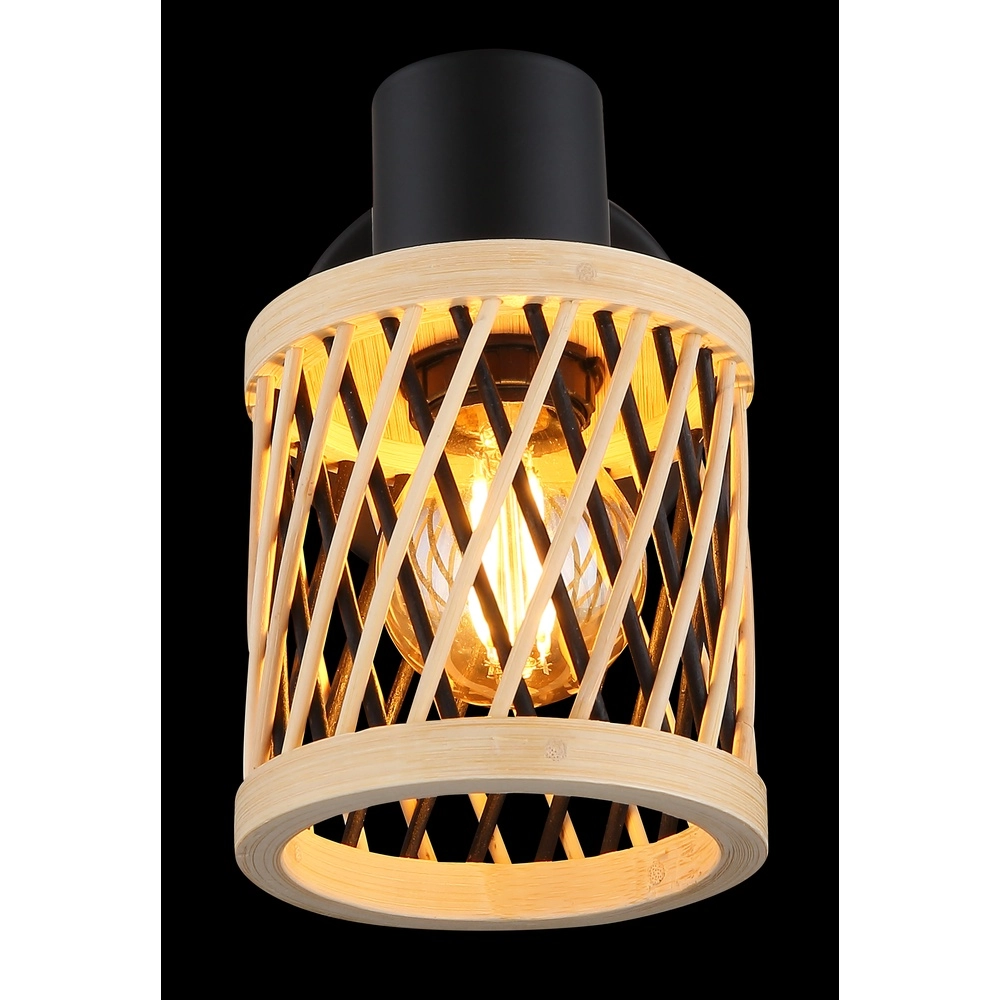 Wandlampe Mali Schwarz mit Kappe Globo 9007371528714