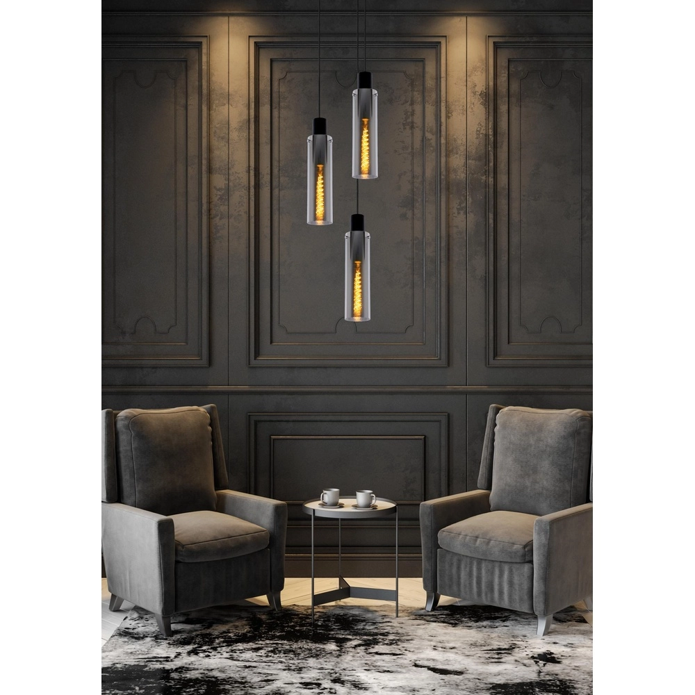 3-Licht Pendellampe Orlando Rauchglas Lucide 5411212740731