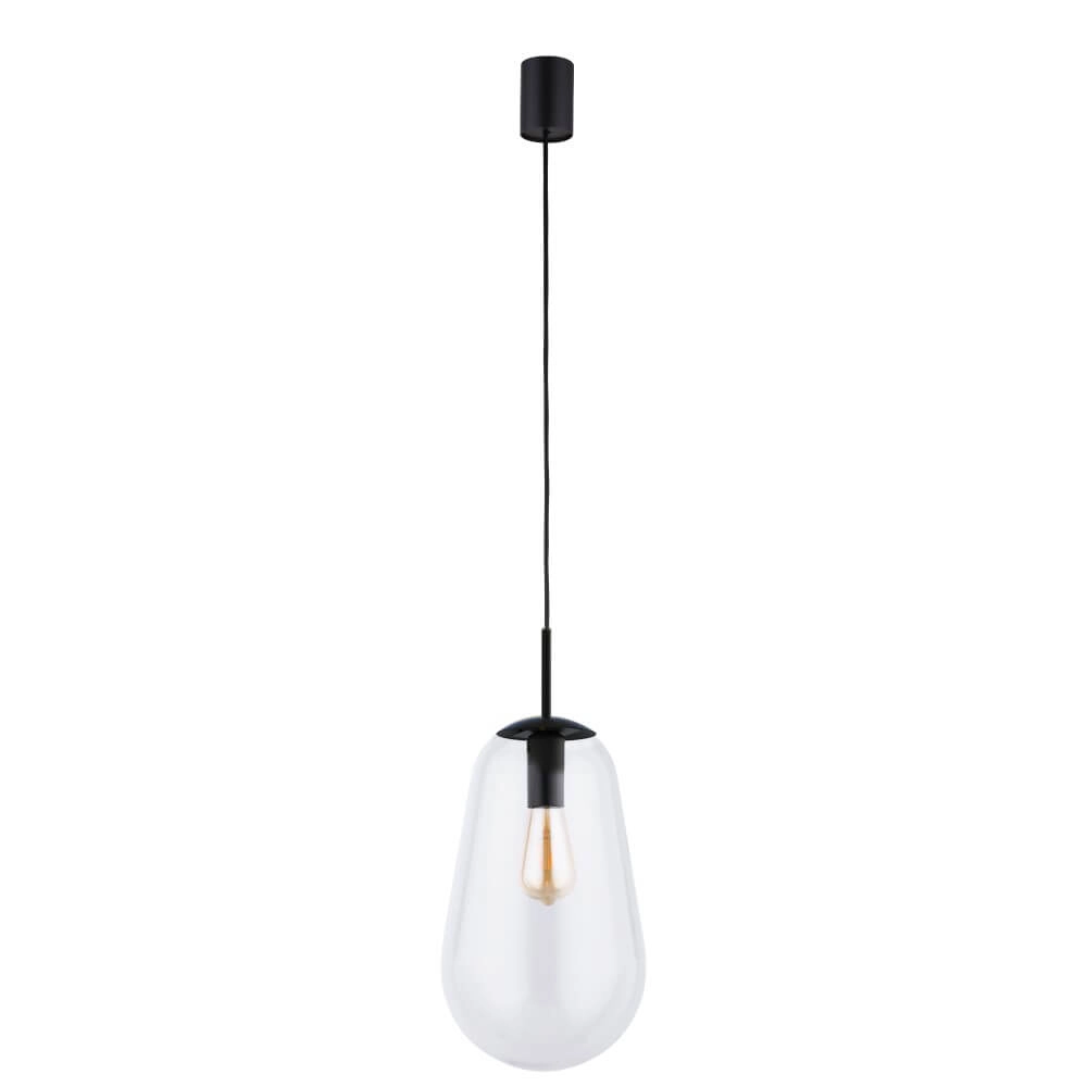 Ø 22cm Hängelampe Pear Medium schwarz mit klarem Glas Lyora 5903139779890