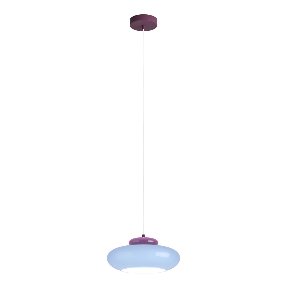 Design-Pendellampe Berardelli blau mit lila Ø 32 cm