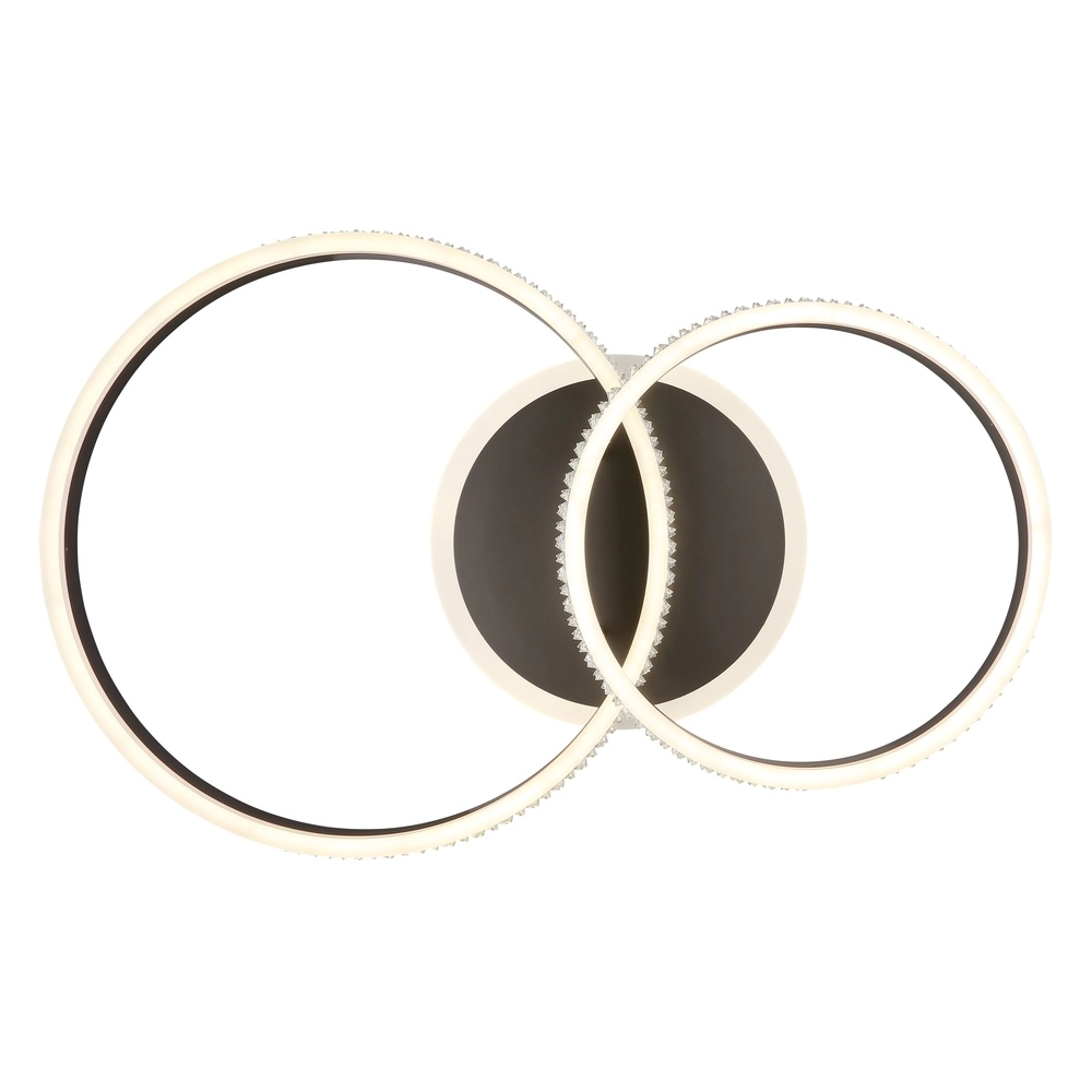 Design-Deckenlampe Grouni 2 Ringe mit Titan gebürstet Globo 9007371452002